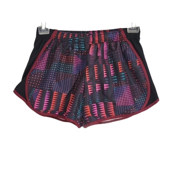 Danskin Now Maroon Geometric Running Athletic Shorts - Picture 1 of 5